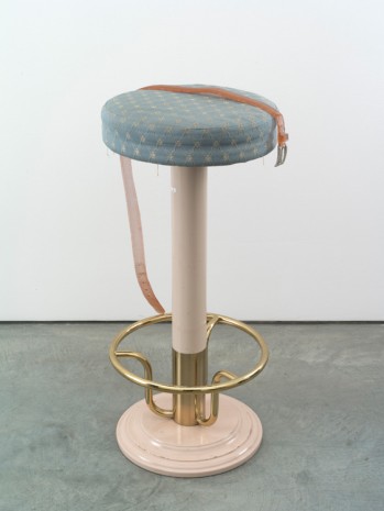 Valentin Carron, Belt on bar stool, 2014, 303 Gallery
