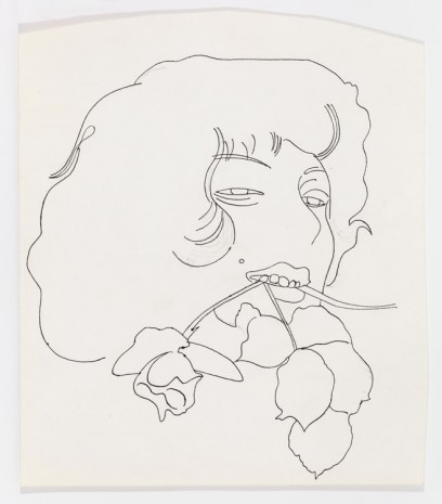 Andy Warhol, Female Head with Rose In Mouth, c. 1957, Anton Kern Gallery