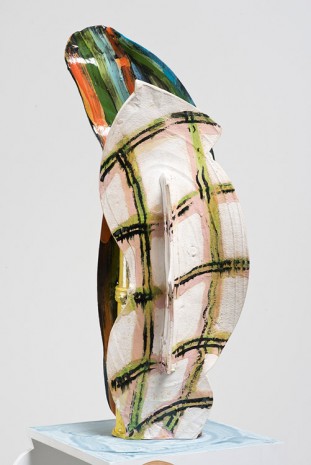 Betty Woodman, Vase Upon Vase: Plaid Kimono (detail), 2008/2010, David Kordansky Gallery