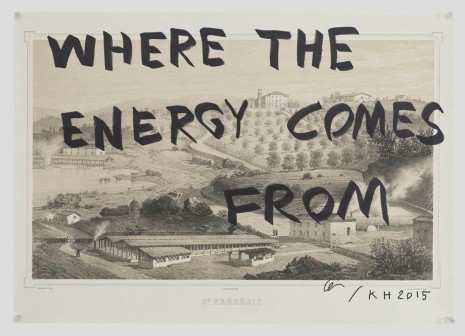 Ei Arakawa and Karl Holmqvist, Untitled (WHERE THE ENERGY COMES FROM), 2015, OVERDUIN & CO.