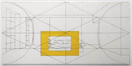 Matt Mullican, Untitled (2x4 Interior Frame with Bed), 2015, Galerie Micheline Szwajcer (closed)