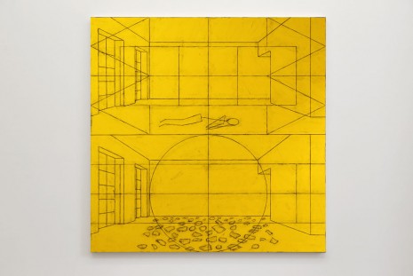 Matt Mullican, Untitled (World Interior with Figure / Elemental Interior with Pieces), 2014, Galerie Micheline Szwajcer (closed)