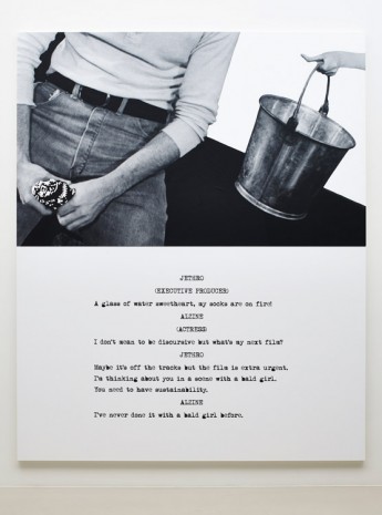 John Baldessari, Pictures & Scripts: A glass of water sweetheart, 2015, Marian Goodman Gallery