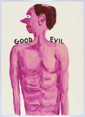 David Shrigley, Untitled (Good, Evil), 2015, Anton Kern Gallery