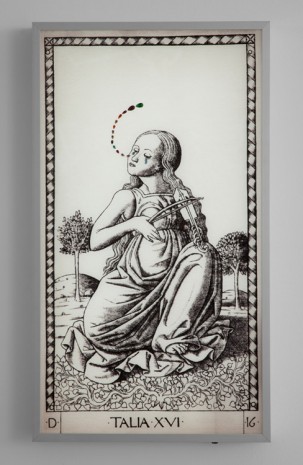 Francesco Vezzoli, METAMORFOSI: THE CRYING MUSES (AFTER MANTEGNA’S TAROT CARDS), 2015 (detail), Galleria Franco Noero