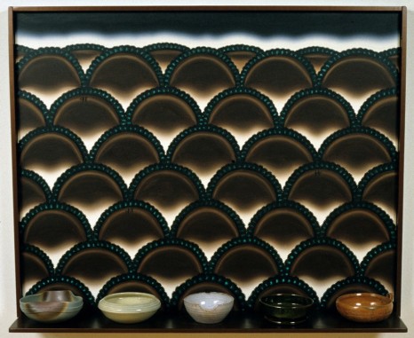 Roger Brown, Virtual Still Life #13: Hills and Bowls at The Last Millennium, 1995, Maccarone