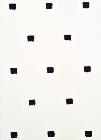 Niele Toroni, Imprints of paintbrush no. 50 repeated at regular intervals of 30 cm (detail), 2015, Marian Goodman Gallery