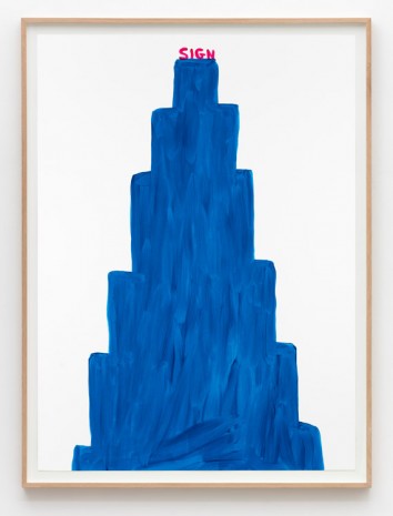 David Shrigley, Untitled (Sign blue), 2015, Galleri Nicolai Wallner